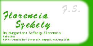 florencia szekely business card